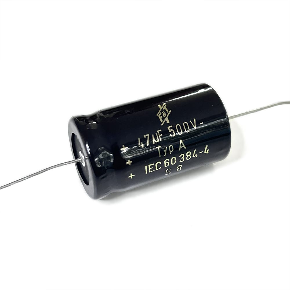 Capacitor Eletrolítico Axial F&T - 500V - 47 µF - para Amplificadores