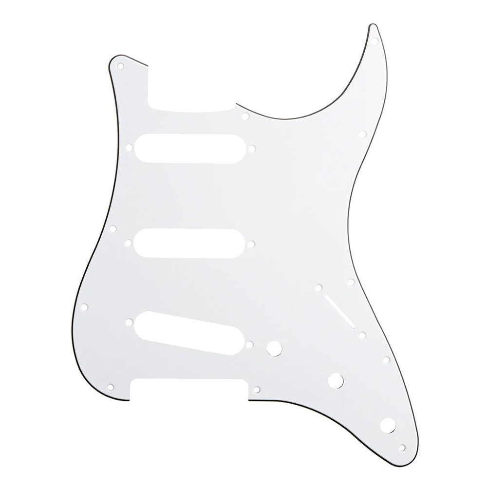 Escudo Hosco STRAT 11 furos SSS - branco 3 camadas
