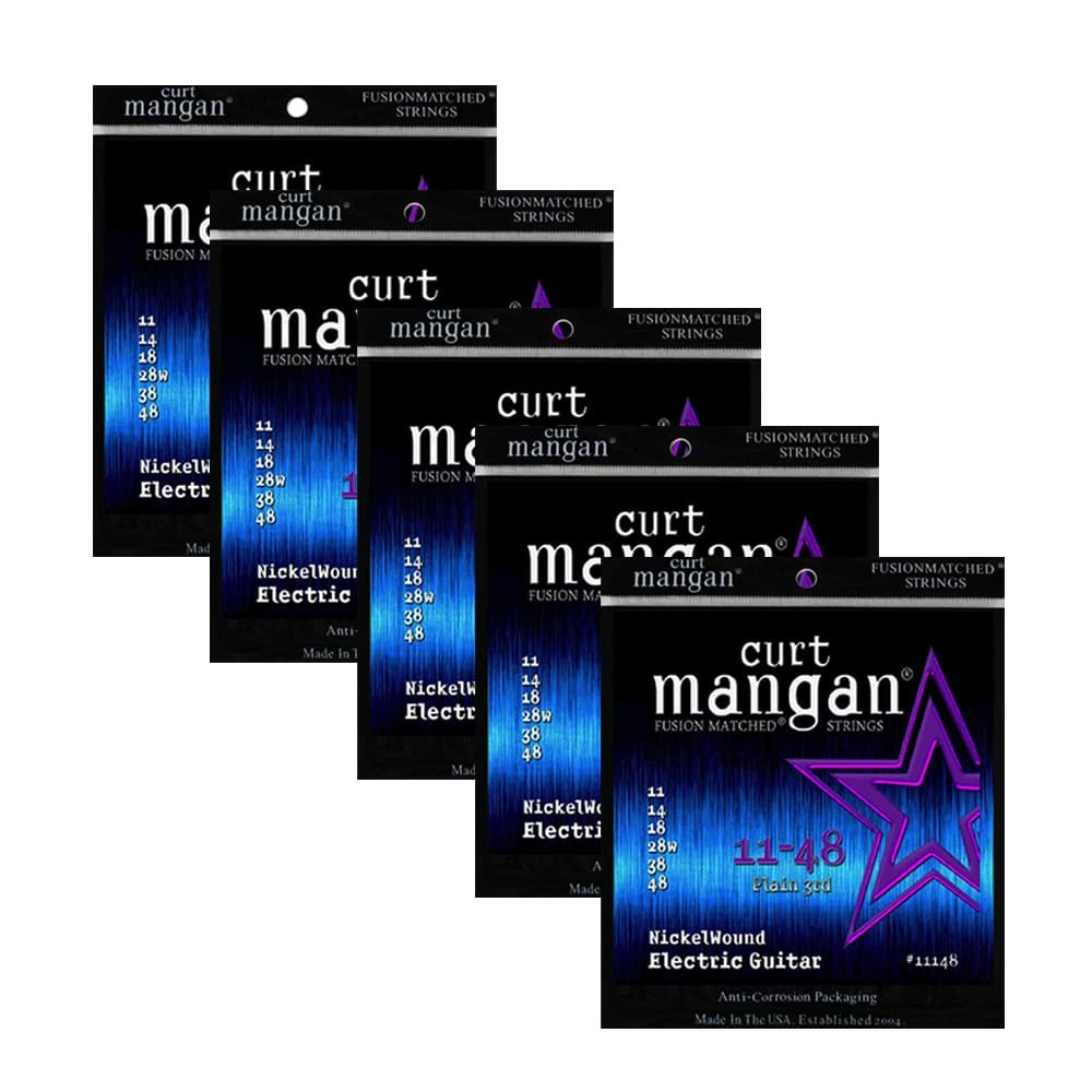 Pack 5 jogos Curt Mangan Guitarra Nickelwound 11-48