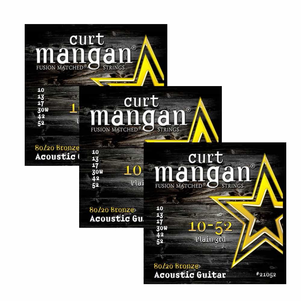 Pack 3 jogos Curt Mangan Violao 80/20 Bronze 10-52