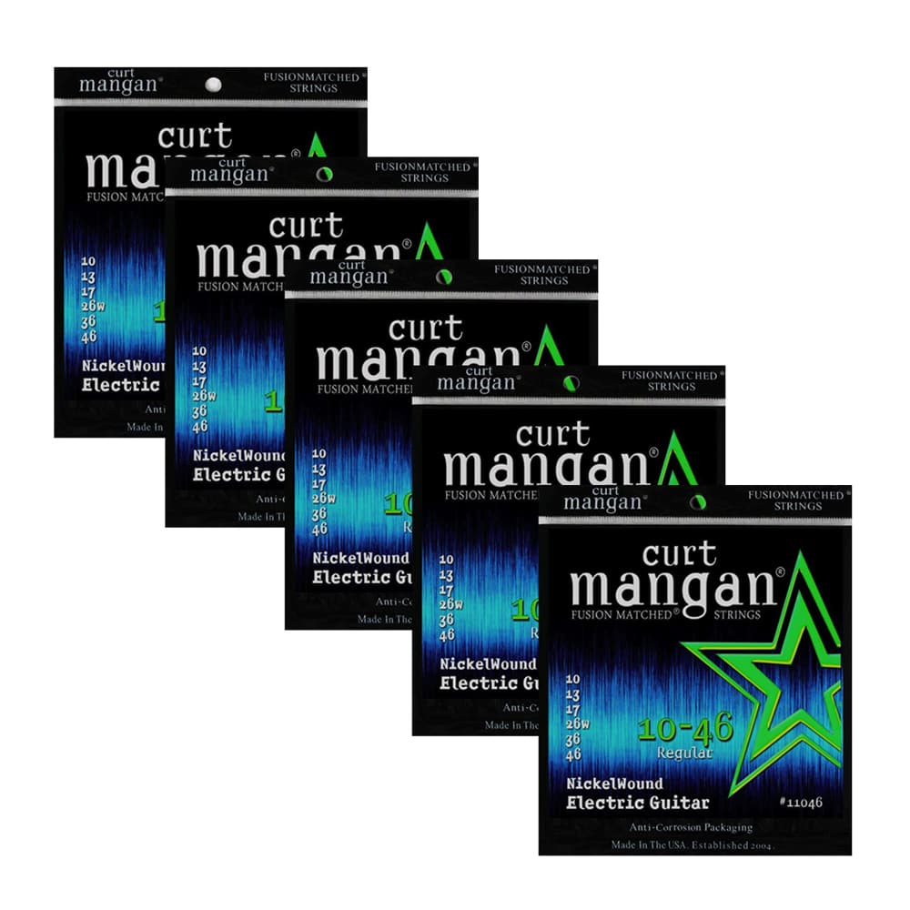 Pack 5 jogos Curt Mangan Guitarra Nickelwound 10-46